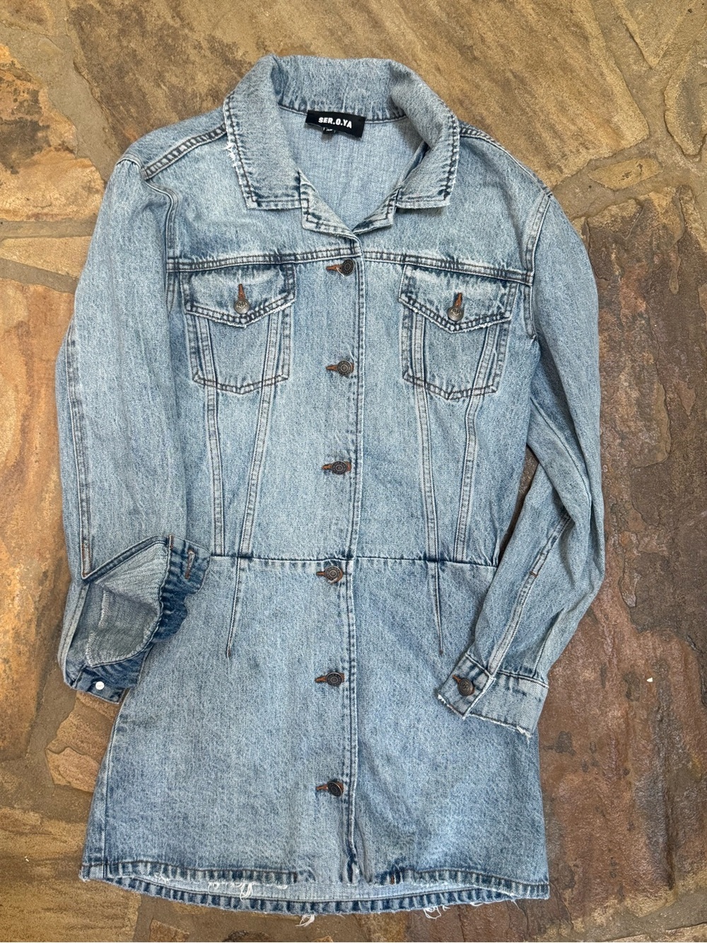 SER.O.YA Light Blue Denim Jacket Dress